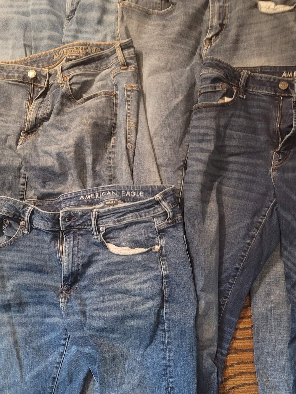 American Eagle Outfitters Men’s Straight Blue Jeans (Lot) 34x34 - Picture 2 of 2
